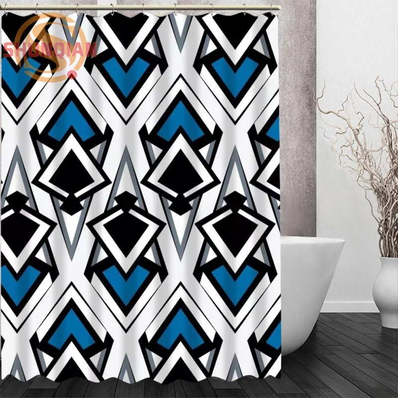 Geometric color abstract graphics Shower Curtain Eco friendly Modern