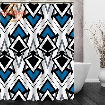 

Geometric color abstract graphics Shower Curtain Eco-friendly Modern Fabric polyester Custom Bath Curtains Home Decor Curtains