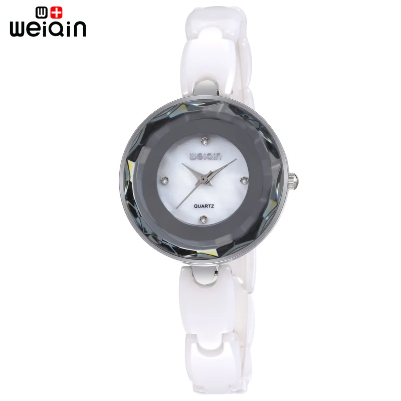 

WEIQIN Original 100% Ceramic Band Women Wristwatch Leisure Waterproof Ladies Watches Date Luxury Crystal Diamond Reloj Mujer
