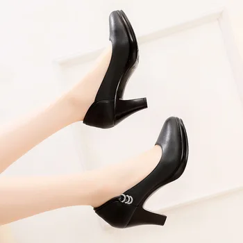 

2019 new spring and autumn large size thick with models cheongsam small size waterproof platform single shoes catwalk high