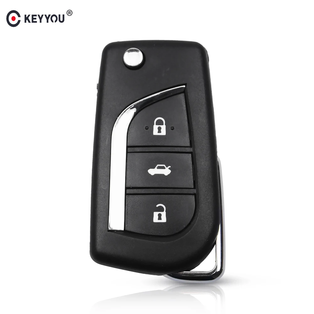 

KEYYOU 3 Button Flip Folding Remote Key Shell Cover For Toyota 2014 Levin Camry Corolla Reiz Highlander Key Case TOY48 Blade