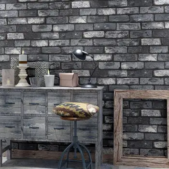 

Chinese vintage nostalgic brick wallpaper 3D Brick clothing store restaurant background wallpaper