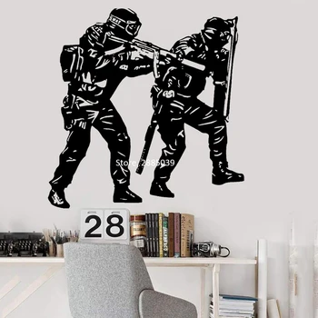 

POLICE SWAT ARMY Kids Home Decor Removable Wall Decal Quote Self-Adhesive Vinyl Wall Stickers Living Room Vinilos Paredes LA144