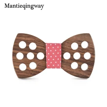 Mantieqingway полиэфир деревянный галстук-бабочка галстуки для мужчин ручной работы полые горошек деревянная бабочка для свадьбы рубашка Bowknots деревянный галстук