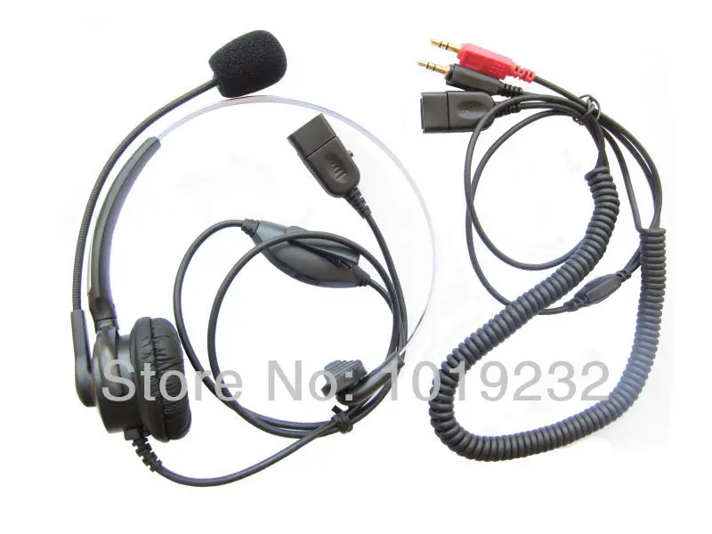 Dual 3.5mm plug call center headset,3.5mm connector computer headset PC