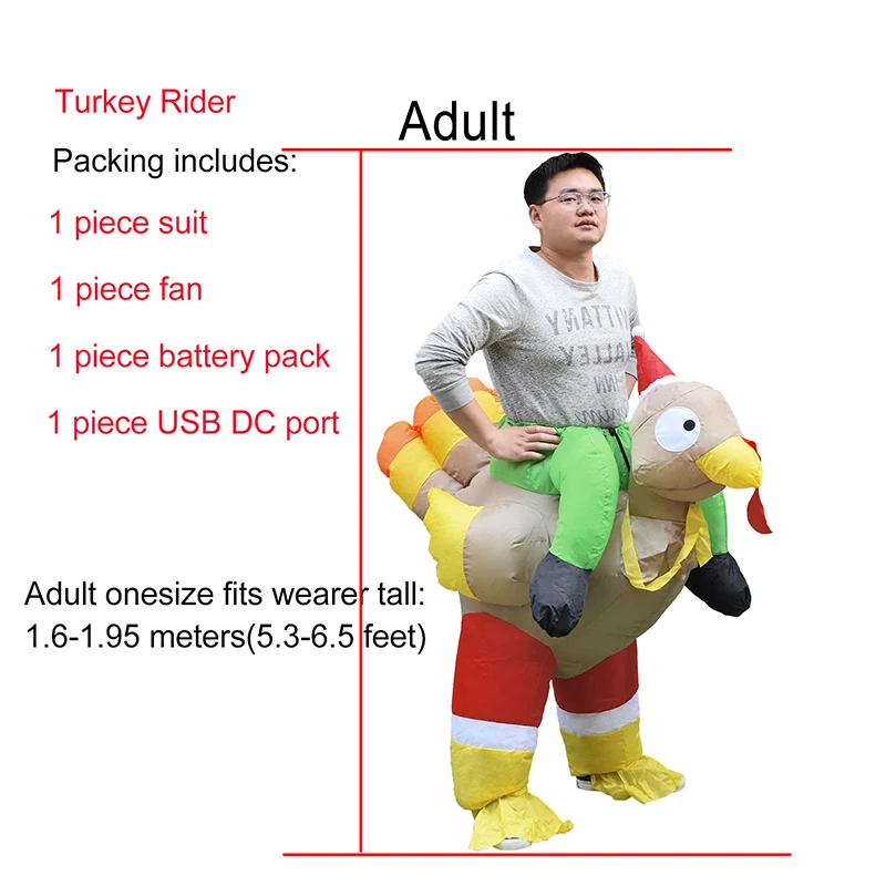 Christmas collection snowman Santa Claus riding a deer couple Olaf riding a turkey unisex for Adult men women - Цвет: Turkey Rider