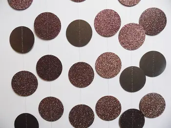 

Chocolate Brown Glitter Circle Garland, Party Decoration,, Photo Prop, Paper Garland, Wedding Reception, Bridal Shower