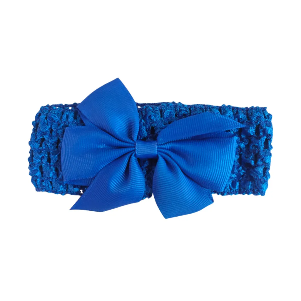 Baby Hair Accessories 2019Top Hot Girls Wave Headbands Bowknot Hair Accessories For Girls Infant Hair Band Diademas Para Bebe - Color: dark blue