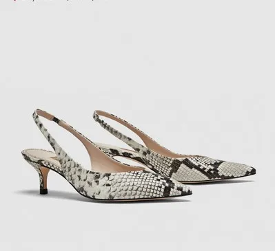 

2019 New Spring Women Shoes Pumps High Heels Shoes Elegant Mid Heeled Sexy Pointed Toe Slingbacks Wedding Party Shoes