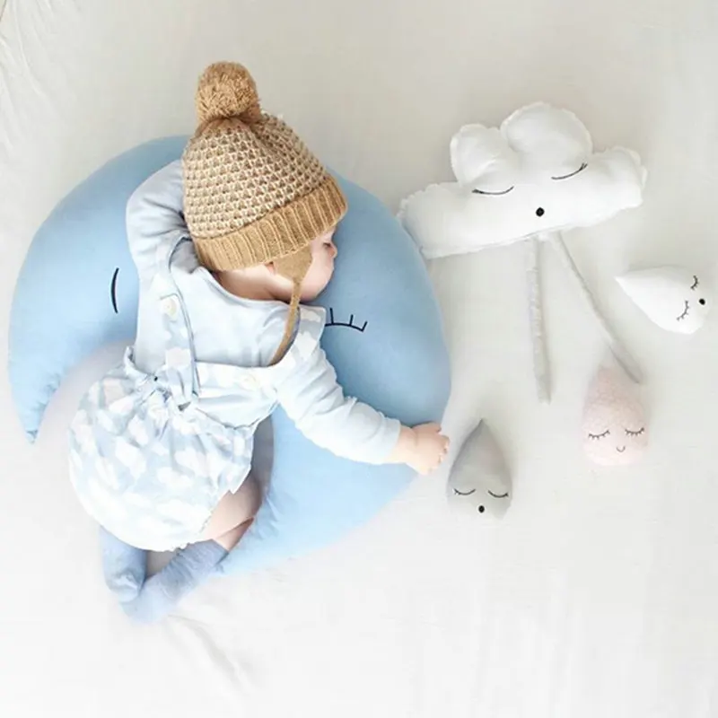 

INS Hot Super Soft Blue Moon Baby breastfeed Pillow Lie High quality Breast monther breast-feeding Throw Pillow Birth Gift Toy