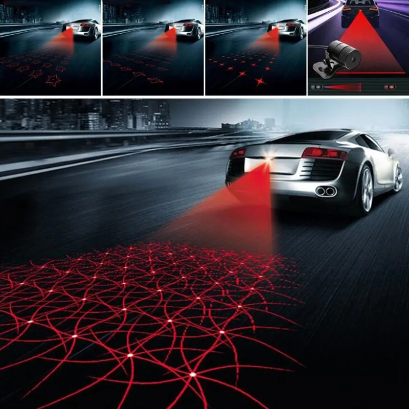 

12v Anti Collision Rear-end Car Laser Tail Led Car Fog Light Auto Brake Auto Parking Lamp Car Warning Light Supply