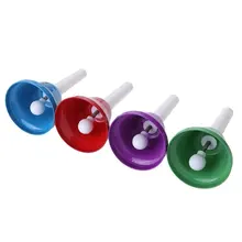 HOT-Handbell Hand Bell 8-Note Metal Colorful Kid Children Musical Toy Percussion Instrument mmfc handbell hand bell 8 note metal colorful kid children musical toy percussion instrument