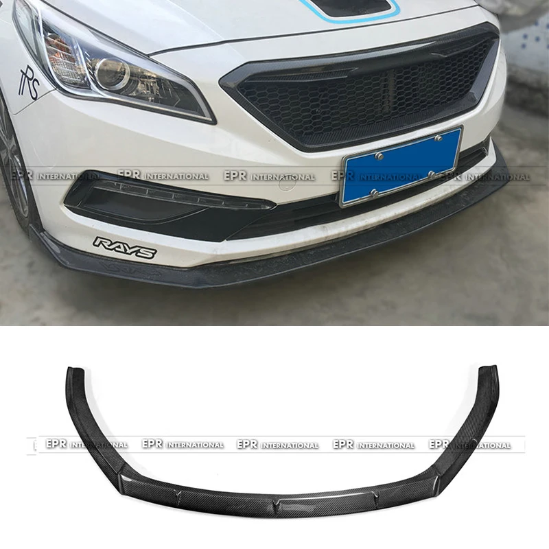 Для Hyundai 9th Gen Sonata LF 2015 углеродное волокно передняя губа KDM версия глянцевое бампер
