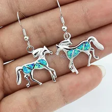 HAIMIS подарочная коробка Прямая поставка серьги с лошадями Синий огненный опал кулон подарок для женщин модные украшения серьги-гвоздики