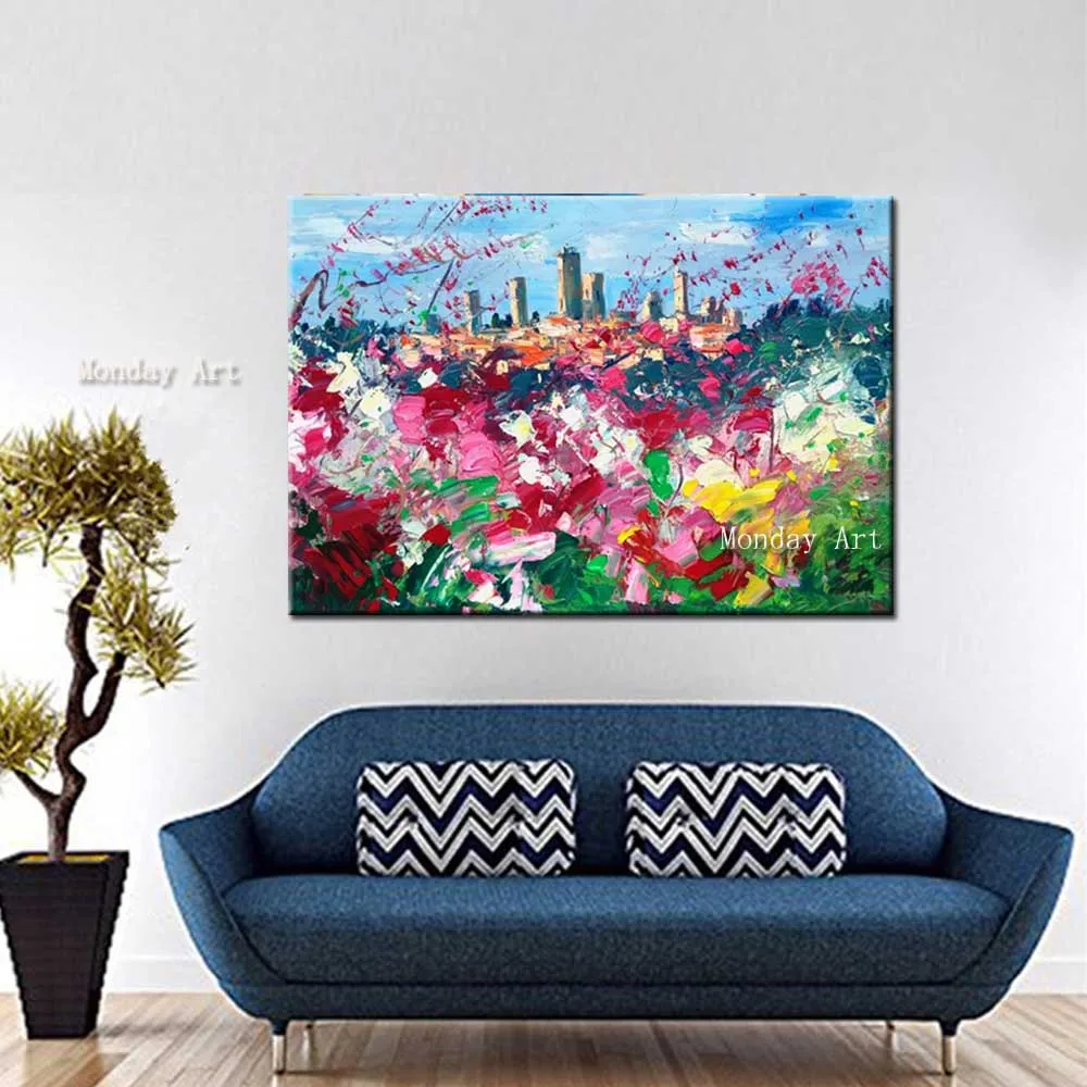 Hand-Painted-Thick-Oil-Abstract-Cityscape-Canvas-Oil-Painting-Abstrac-Flower-Wall-Picture-Living-Room-Home (3)