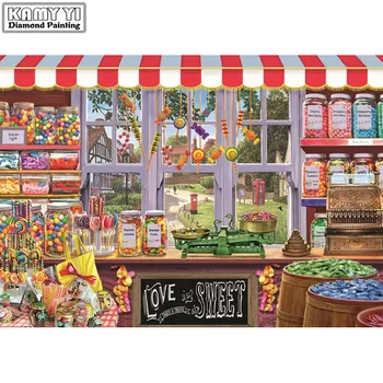 

Full Square/Round Drill 5D DIY Diamond Snack shop 3D Embroidery Cross Stitch Mosaic Rhinestone Decor HYY