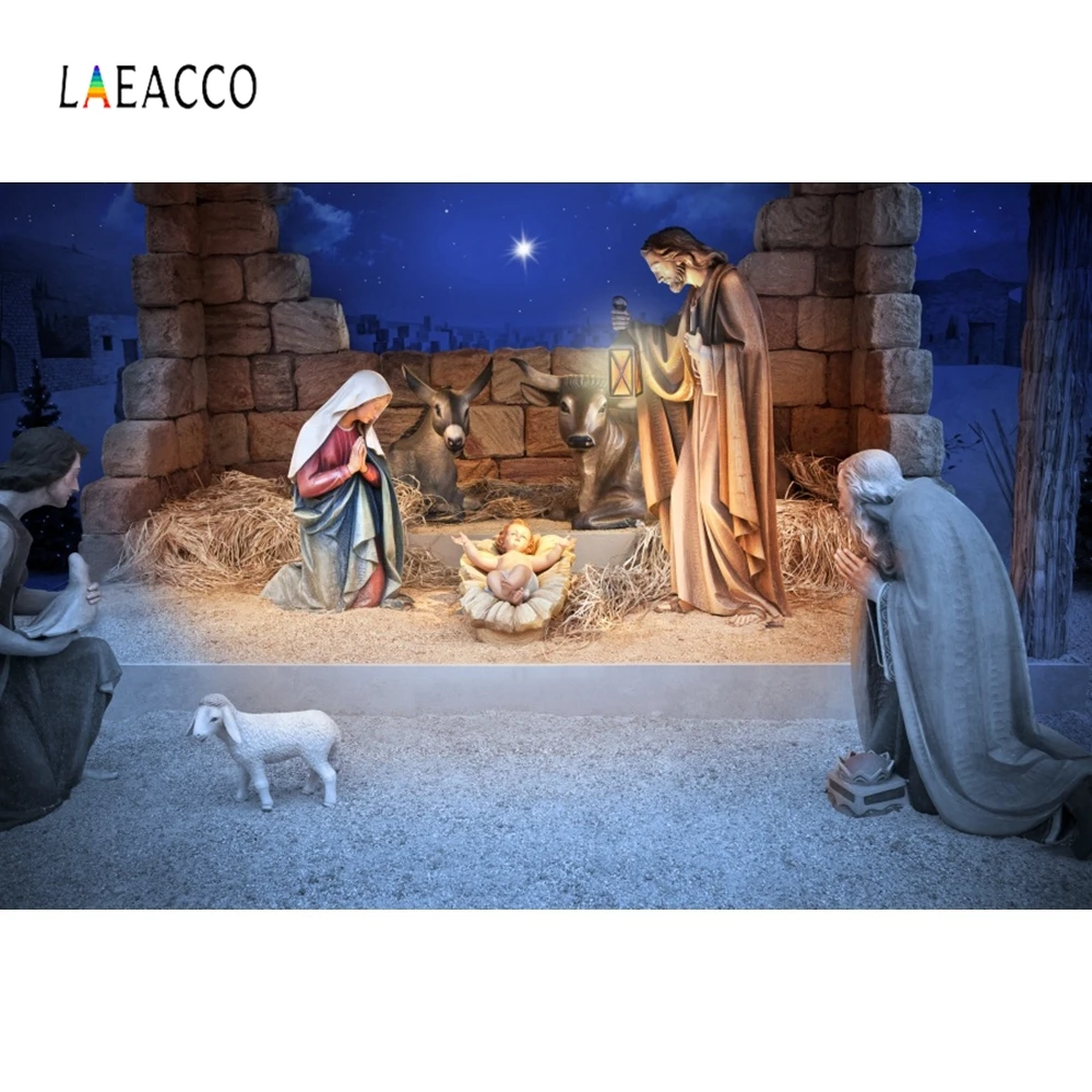 Laeacco христианские фоны для фотосъемки с изображением Иисуса Рождества детские рождественские индивидуальные фоны для фотостудии