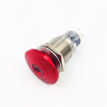 

19mm Metal Waterproof Mushroom Head with LED Indicator Light Lamp Pilot Emergency Stop Push Button Switch Power Reset Latching