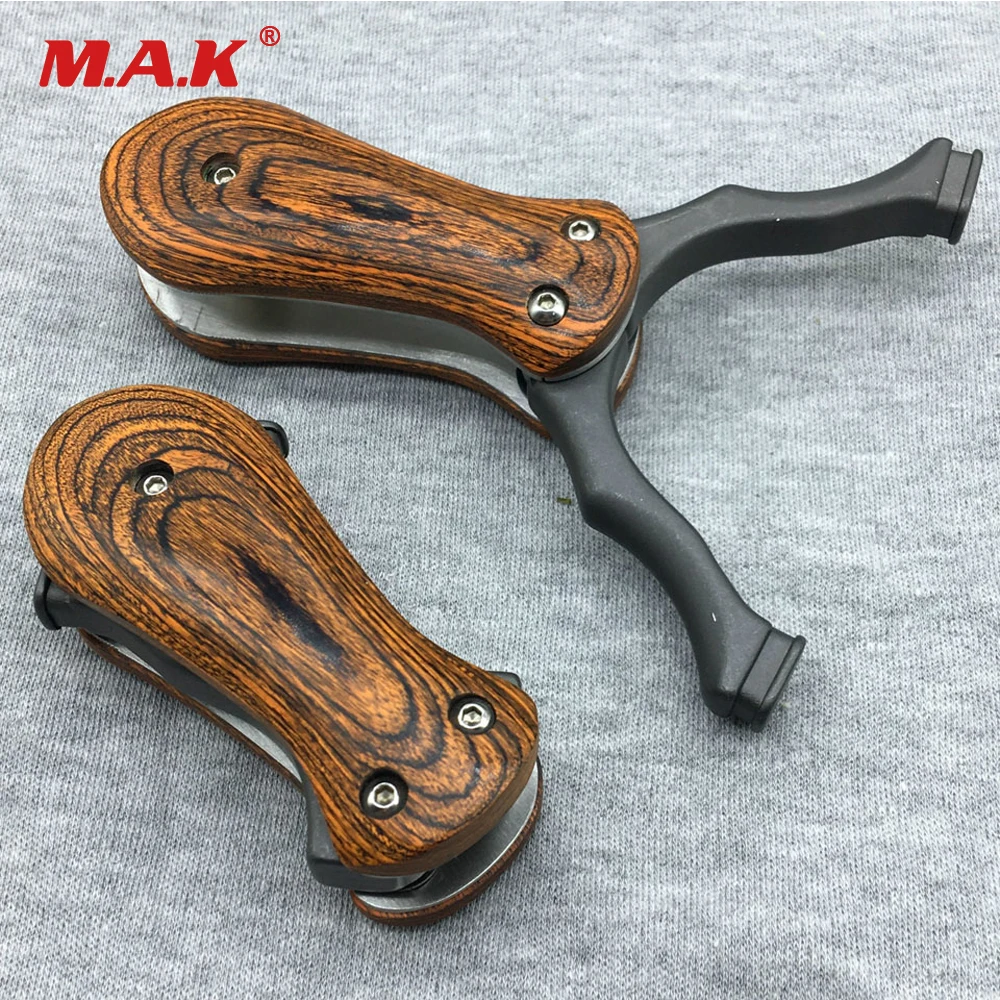 

Folding Slingshot Professional Stainless Steel with Wood Handle Powerful Accurate Shooting Hunting Accessories Archery