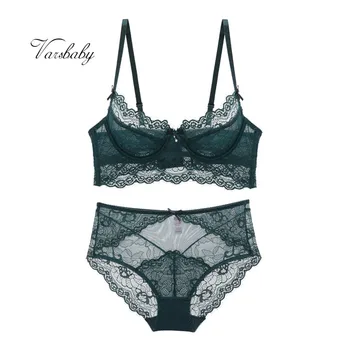 

Varsbaby women's sexy ultra-thin push up wide lace underwear breathable bra sets