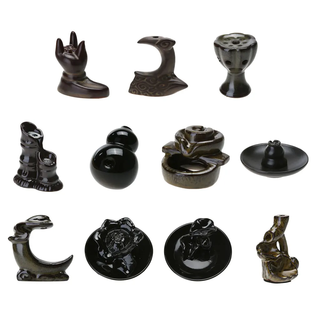 

Home Decor Backflow Buddha Ceramic Incense Burner Porcelain Incense Holder Buddhist Sandalwood Cones Traditional Chinese Gift