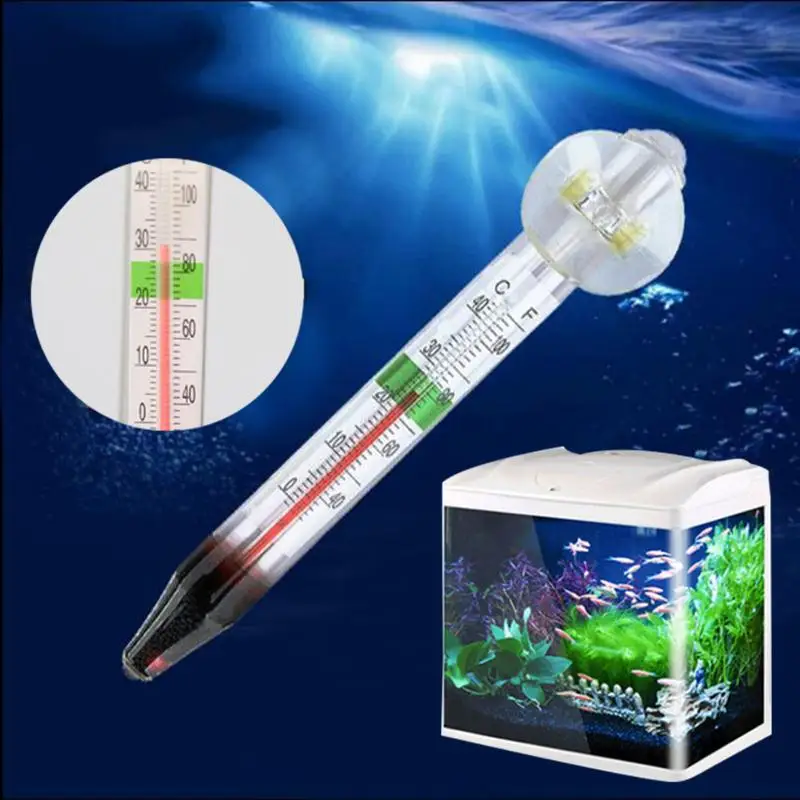Glass Meter Sucker Thermometer Fish Tank Water Temperature Aquarium