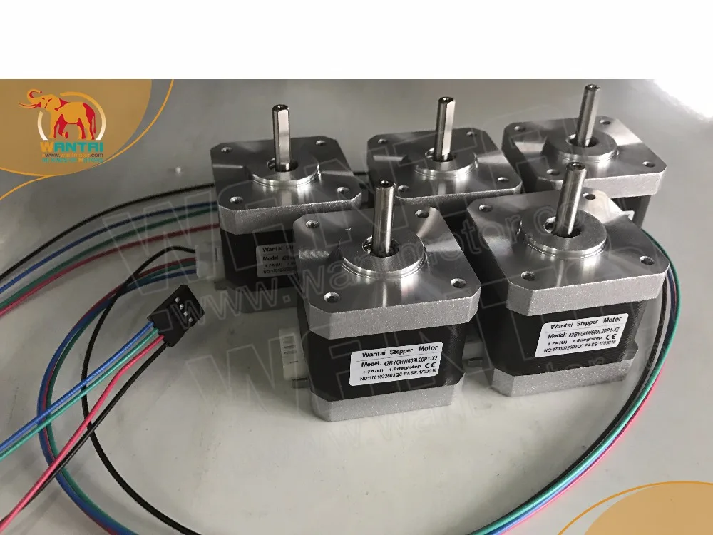

(EU Ship,5-7days delivery)5PCS 3D Printer Motor Nema17,3400g.cm, 1.7A,connector 1M wire, 42BYGHW609L20P1-X2,Wantai Stepper motor
