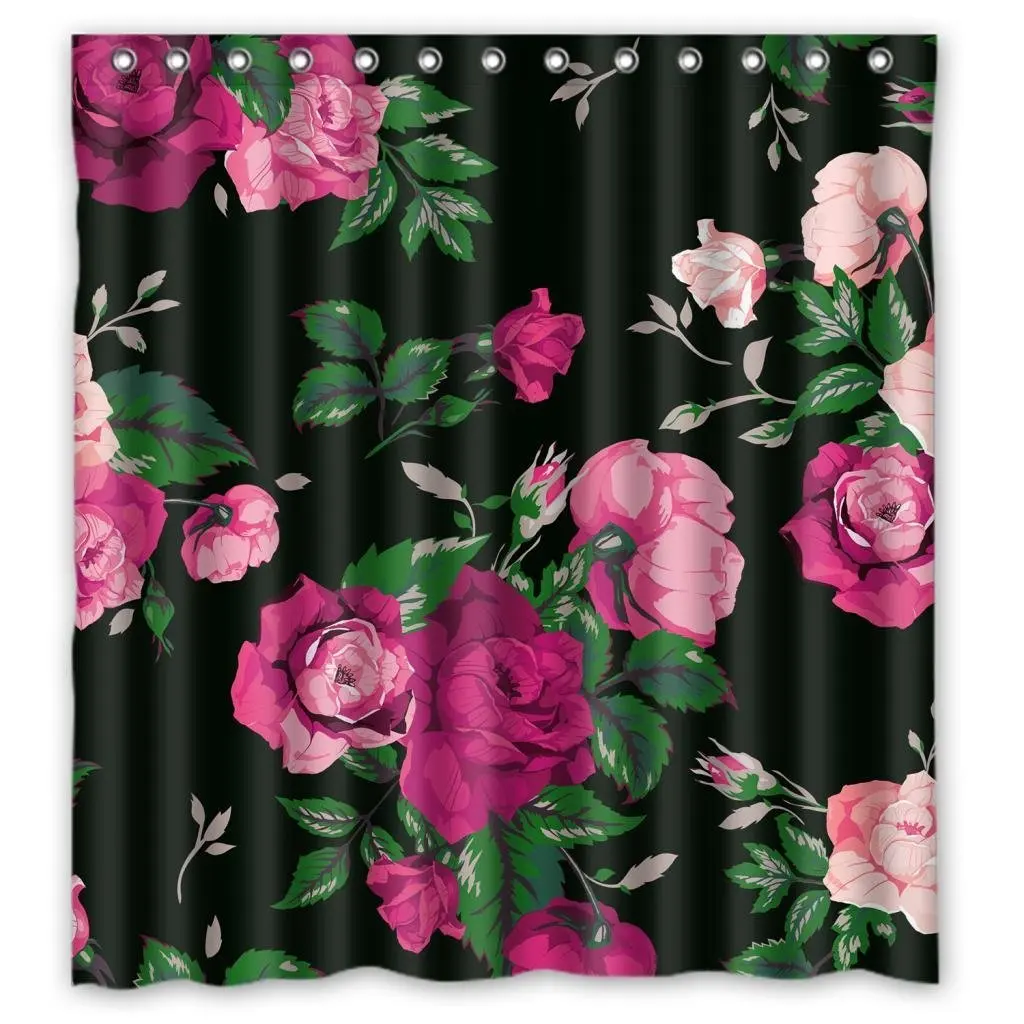 xwwnzdq Tenda da Doccia Rosa Cherry Blossom per Ganci da Bagno Tende Floreali Sakura-L90cmxH180cm