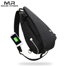 Markryden New Arrivals USB Design High Capacity Chest bag Men Crossbody Bag suit for 9.7 inch Pad Water Repellent Shoulder Bag