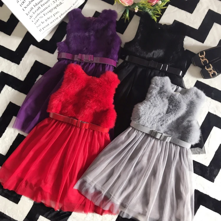 

Girl Dress Princess Autumn Winter New Baby Girl Wedding Party Dresses Sleeveless Bow Tie Princess Vest Dresses Girl Party Dress