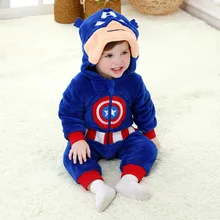 Детский комбинезон с изображением героя Америки, весенний фланелевый комбинезон из хлопка для детей 0-24 месяцев, одежда для малышей, RL7