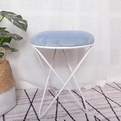 North gdeilipo dressing stool fashion wrought iron stool fabric change shoe bench bedroom dressing table chair nail makeup stool - Цвет: CCOLOR15