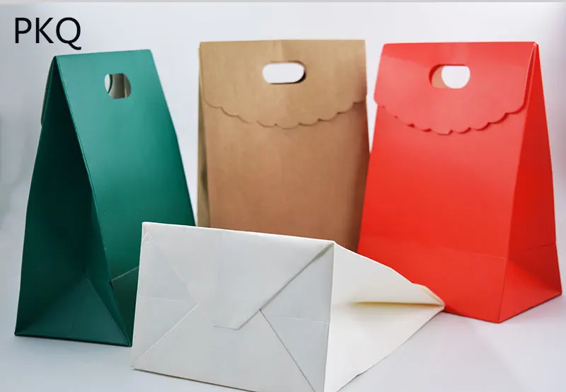 10pcs Envelope Style Blank Paper Bag with Handle Gift Box Jewelry