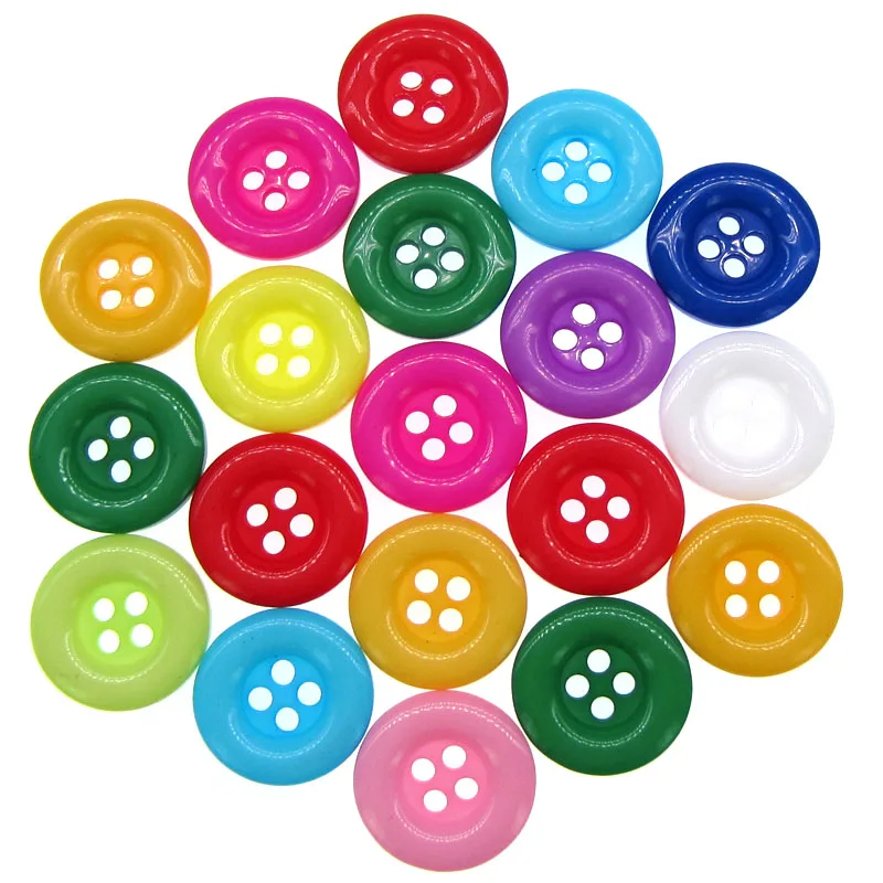 

100pcs Mixed 4-holes Resin Buttons Colourful Buttons For Scrapbooking Crafts Sewing Accessories 18mm