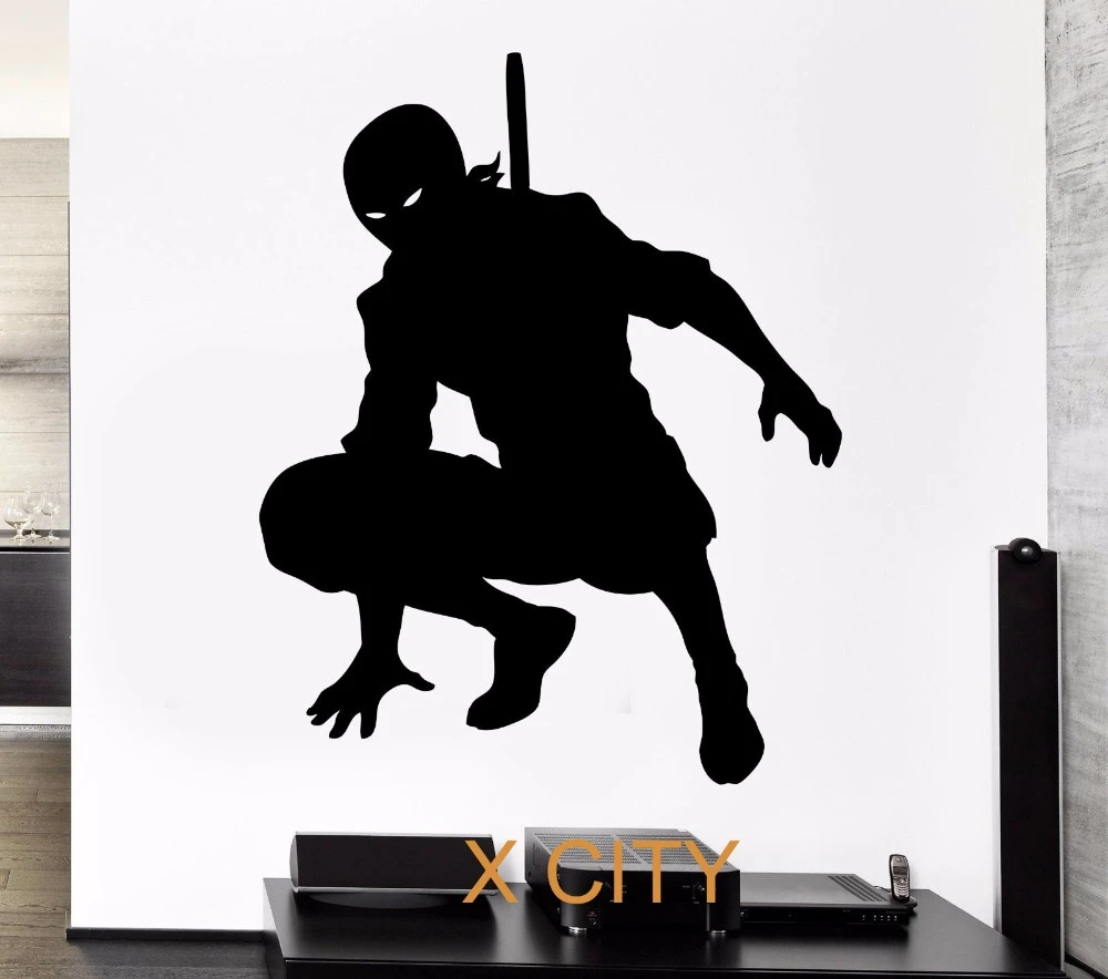 Black Wall Decal Japan Samurai Ninja Shadow Silhouette Sticker Removable Vinyl Transfer Stencil Mural Home Room Decor Room Decoration Wall Decalssticker Remover Aliexpress