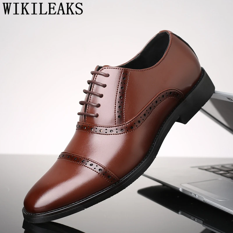 italian brand leather shoes men formal office oxford shoes for men ...