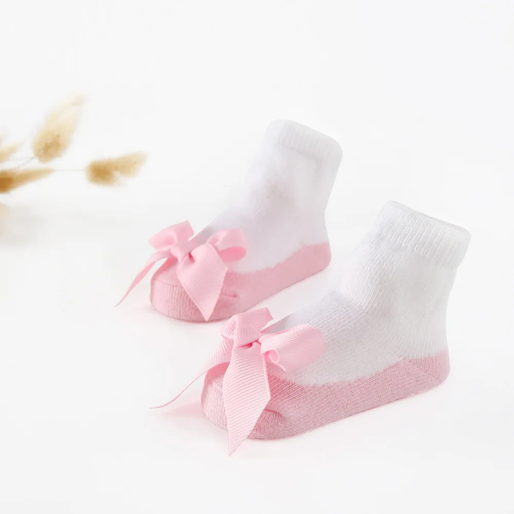 Liscn Newborn Infant Baby Girls Bow Print Spring Socks Cotton Cartoon Cute | Детская одежда и обувь