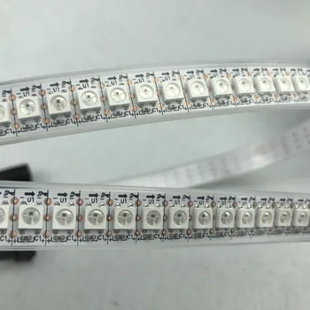 

addressable 2m 144LEDs/m DC5V SK6812 led pixel strip,waterproof in silicon tube,with 144pixels/M;WHITE PCB;IP66