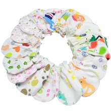 1 пара младенческой мультфильм шаблон защиты лица Хлопок против царапин перчатки анти-захват новорожденных девочек/перчатки для мальчиков