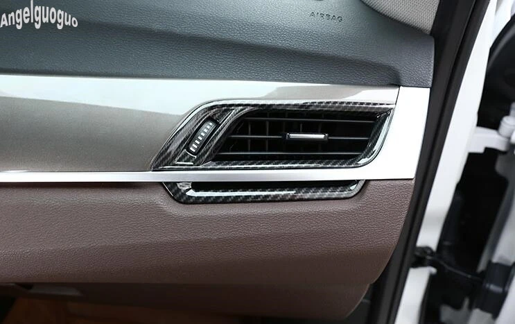 ABS углеродное волокно/хром стиль для BMW X1 F48 X2 F39 автомобиль центральной консоли на выходе автомобильного кондиционера, декоративная крышка вентиляционная рамка