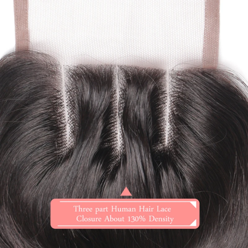 Ali queen Virgin бразильские прямые волосы 3 пучка с закрытием натуральный цвет средняя часть предварительно сорванные человеческие волосы Кружева Закрытие