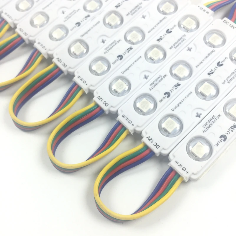 

5050 SMD RGB 3LED Injection Led Module With Lens DC 12V Waterproof IP67 400pcs Drop Shiping For Advertising Display
