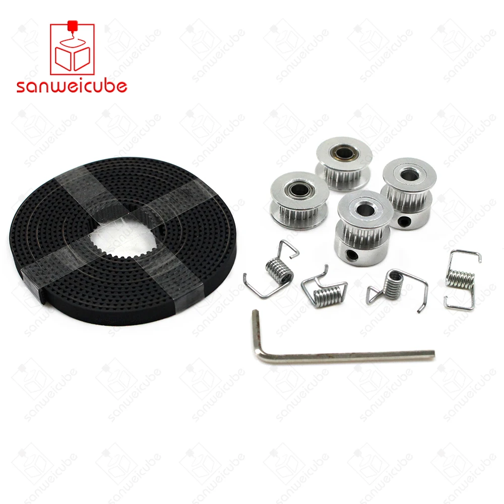 20-Tooth Spring DIY Kit Hot sale 2X GT2 Pulley 20 Teeth Bore 5mm + GT2 6mm Timing Belt & 2X Idler 4X Tensioner for belt + pulley 20-Tooth Spring DIY Kit Hot sale 2X GT2 Pulley 20 Teeth Bore 5mm + GT2 6mm Timing Belt & 2X Idler 4X Tensioner for belt + pulley