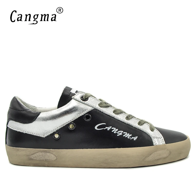 

CANGMA Men Sneakers Shoes Brand Luxury Lace-up Black Male Shoes Genuine Leather Man Shoes Breathable Designer Trainers Footwear
