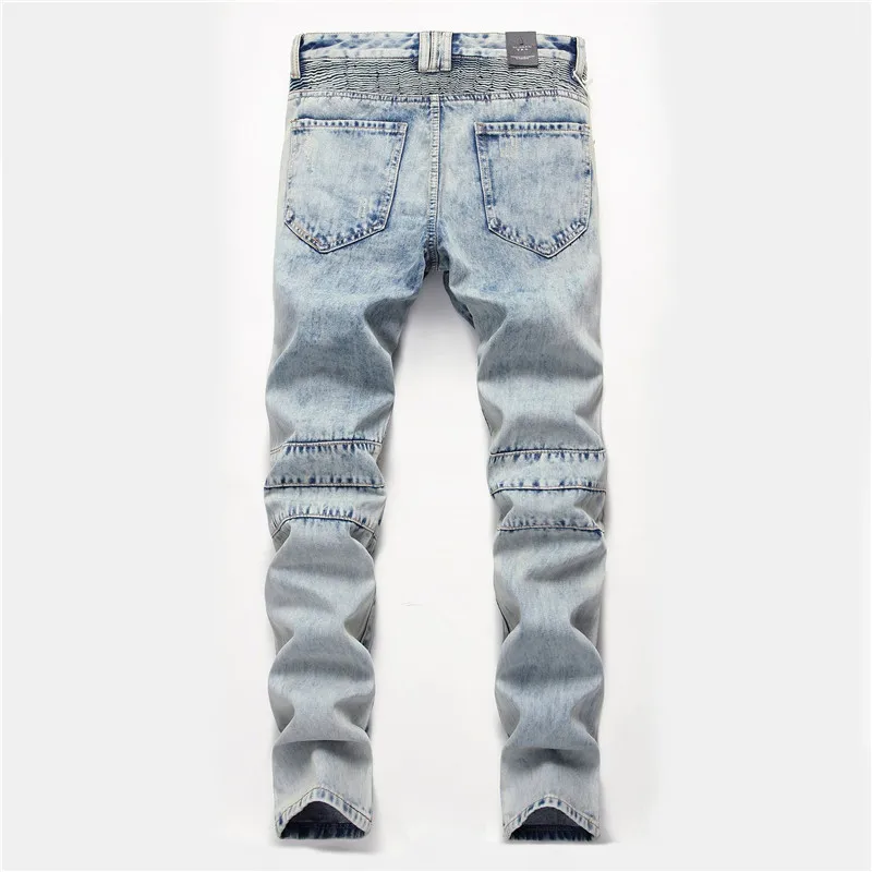 KIMSERE Для мужчин марка NEW FASHION Hi Street рваные джинсы в стиле хип хоп байкерские с