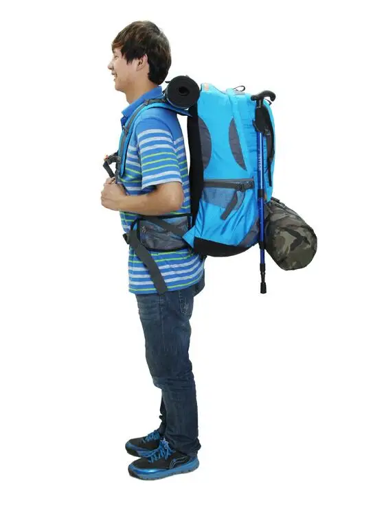 HUWAISHUANGYI new multi-functional professional outdoor mountaineering backpack hiking waterproof steel belt rainproof cover 45L