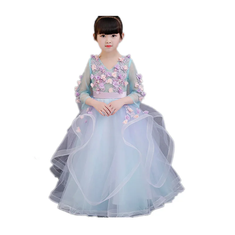 Children Girls Elegant Princess 3D Flowers Mesh Dress Model Show Kids Teens Pageant Dress Birthday Wedding Party Long Dress E143 цена Children Girls Elegant Princess 3D Flowers Mesh Dress Model Show Kids Teens Pageant Dress Birthday Wedding Party Long Dress E143 цены онлайн