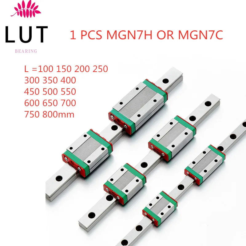 1 шт. MGN7 CNC 7 мм миниатюрная линейная направляющая MGN7C L100 800 каретка или MGN7H|Линейные
