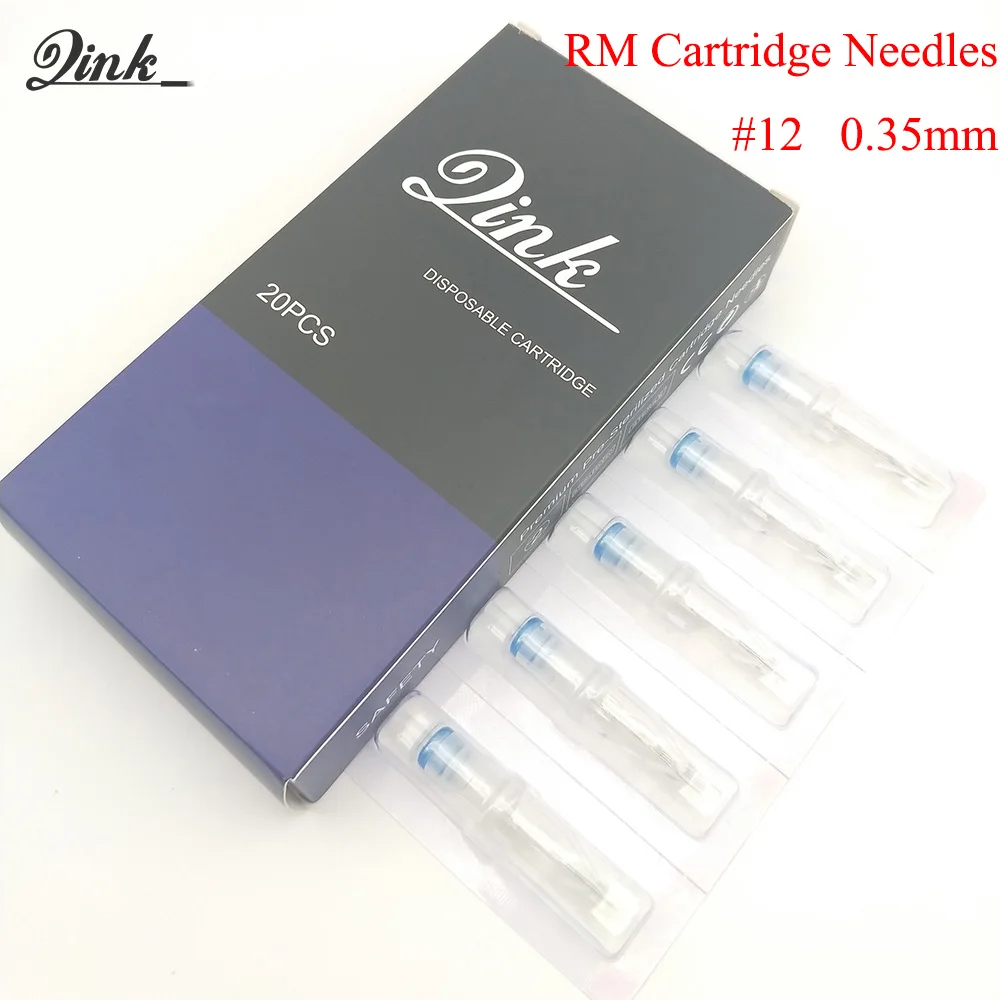 

QINK 40pcs Colorful Sterilized Disposable Semi-Permanent Cartridge Needles Tattoo Supplies With Membrane for Hawk Tattoo Pen