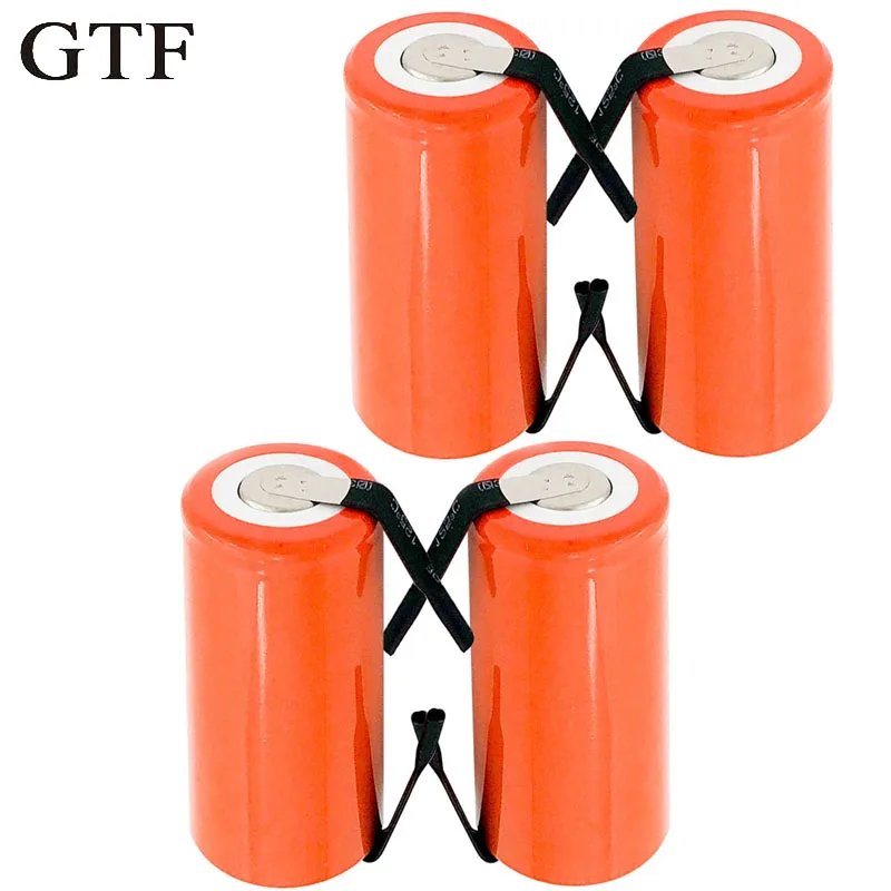 

4pcs Sub C 1.2V 2800Mah Ni-CD Battery SC Rechargeable Battery Replacement Batteria with Tab Extension Cord Processed Drop ship